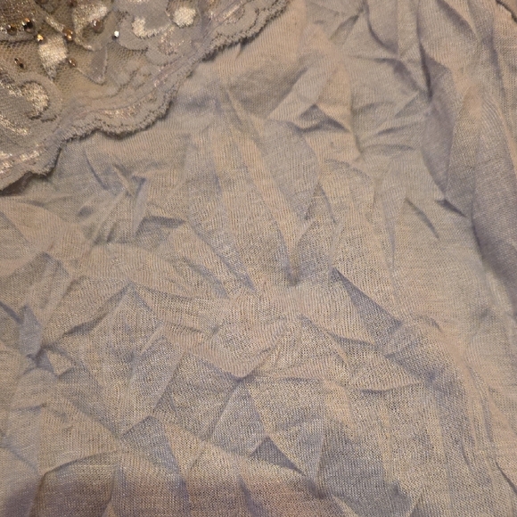 Maurices Silver Lace Trim & Silver Studded Neckline Camisole. Size Small - Picture 7 of 7